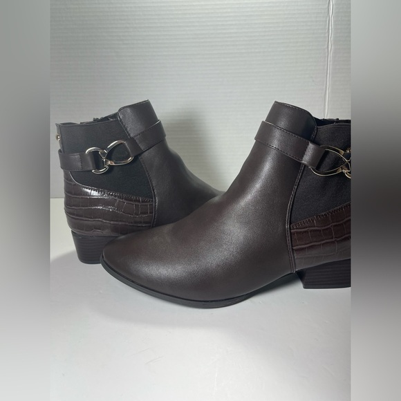 Nadine Womens Faux Leather Ankle Ankle Boots - Picture 2 of 7